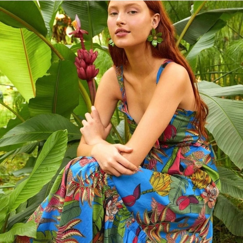 FARM Rio Totally Tuiuiu Cotton Maxi Dress